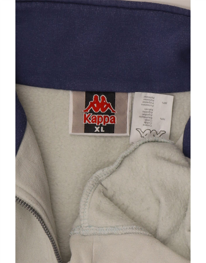 Kappa Sweatshirt med lynlås til mænd XL Off White Bomuld