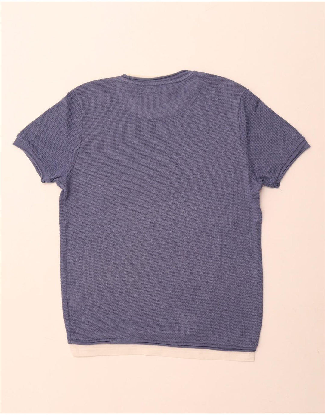 ZARA Herre T-shirt Top Medium Marineblå Bomuld