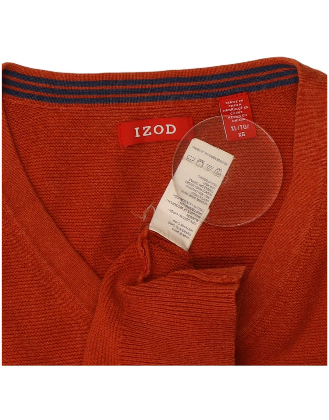 IZOD Herre V-hals sweater XL Orange Bomuld
