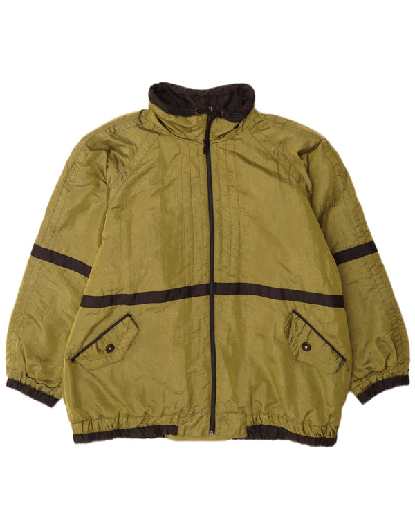 Vintage Herre Windbreaker Jacket UK 44 2XL Grøn Colourblock Polyester