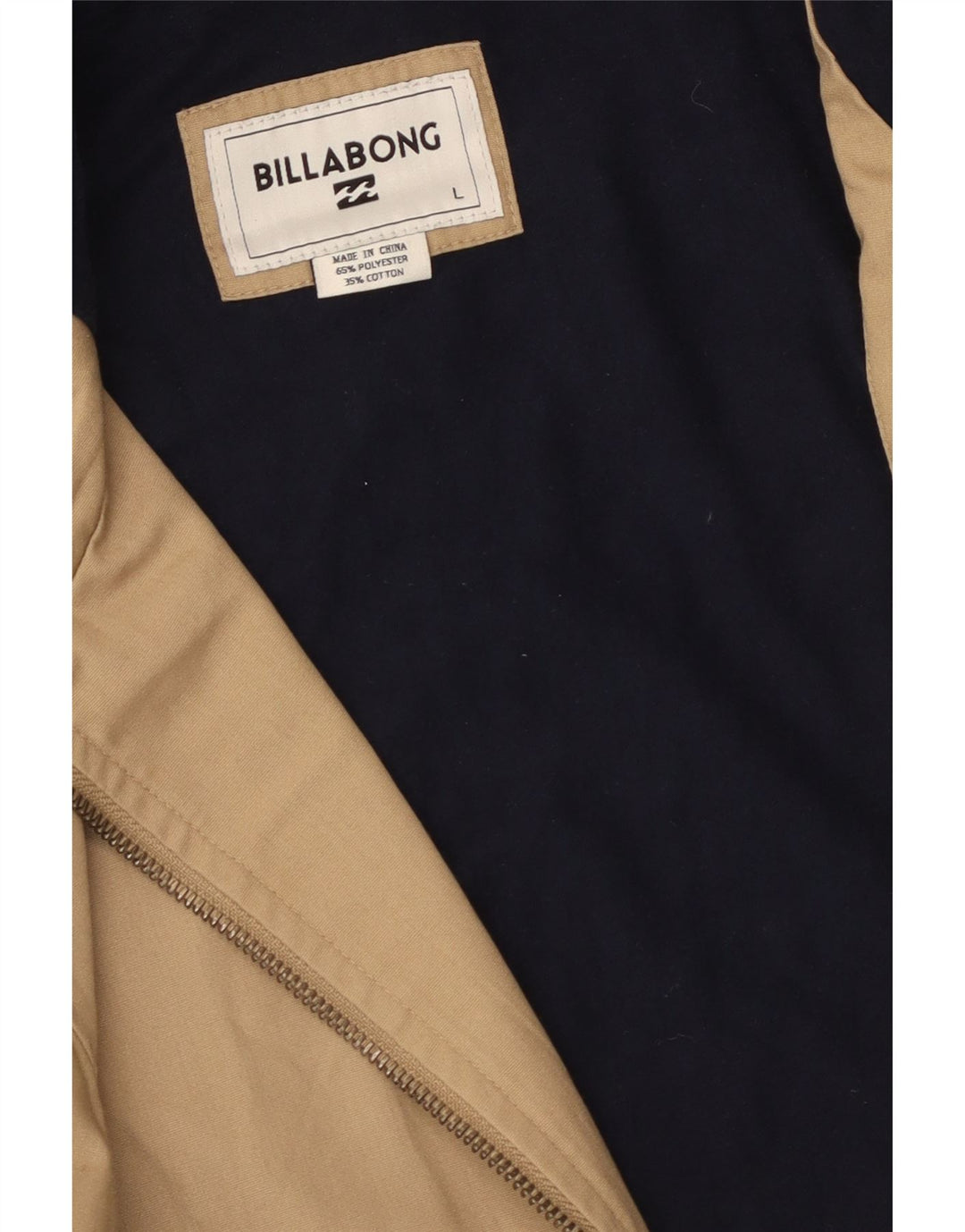 Billabong Herre Hooded Bomber Jacket UK 40 Large Beige Polyester