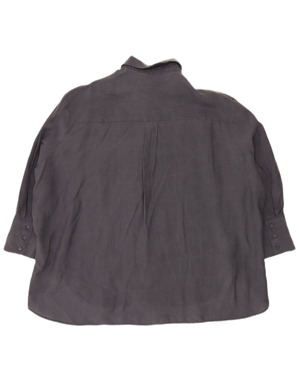 Zara Womens Longline Oversized Shirt UK 18 XL Navy Blue