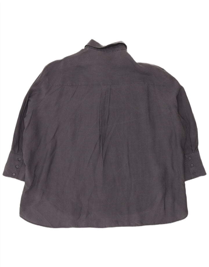 Zara Womens Longline Oversized Shirt UK 18 XL Navy Blue