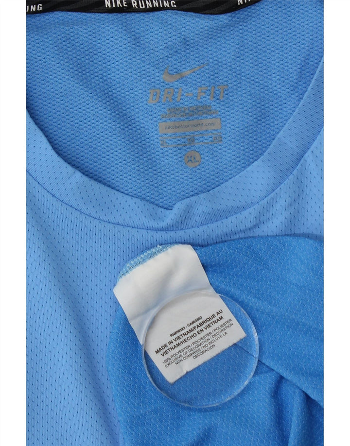 Nike Herre Dri Fit T-Shirt Top XL Blå Polyester