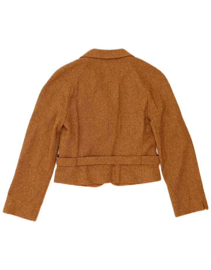 Marella Womens Crop 3-knaps blazerjakke UK 10 Lille brun uld