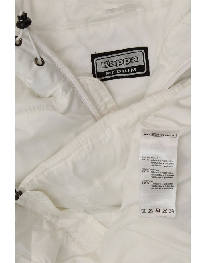 Kappa Dame Hooded Longline Polstret Gilet UK 12 Medium White Polyester