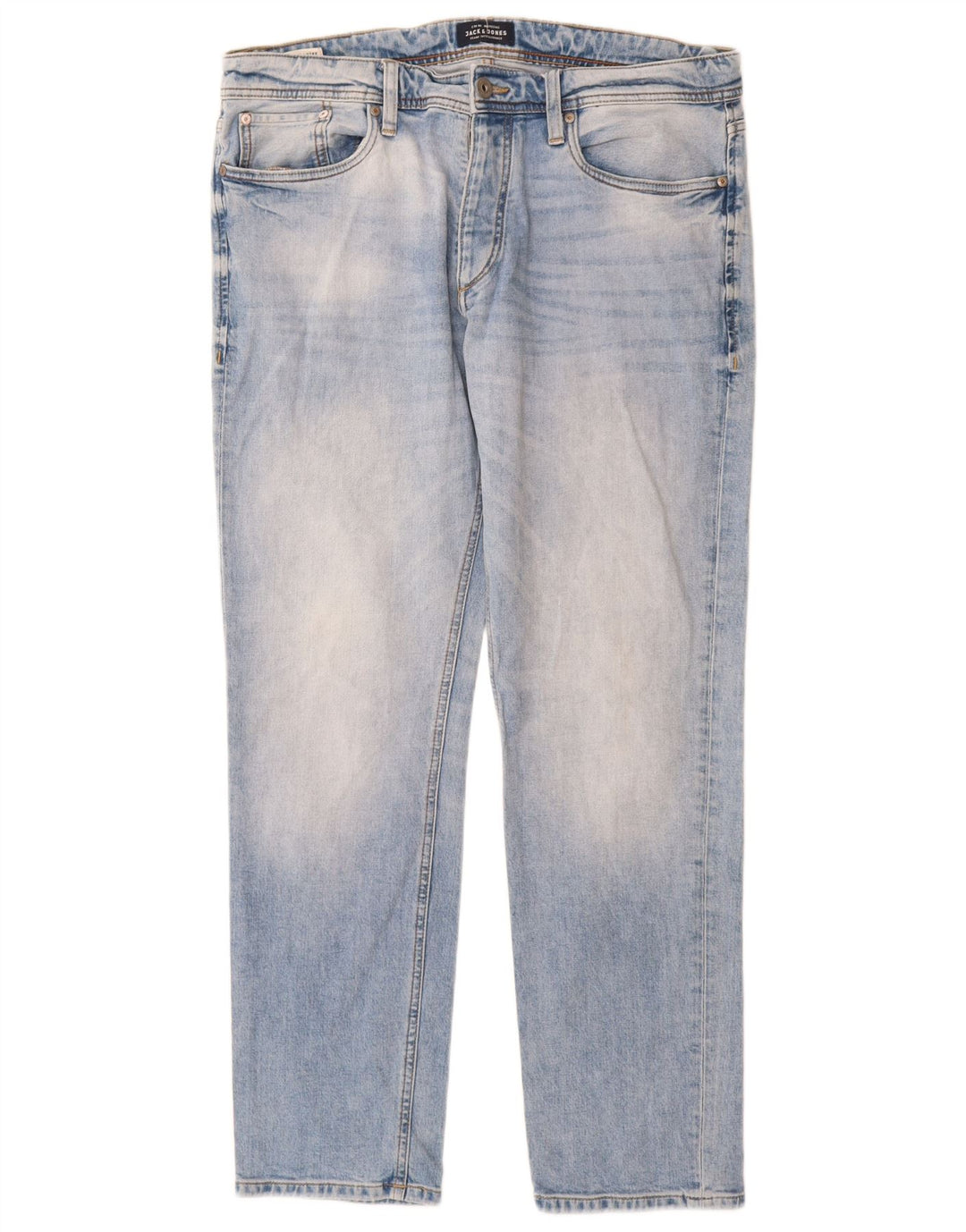 JACK & JONES Straight jeans til mænd W36 L32 blå bomuld