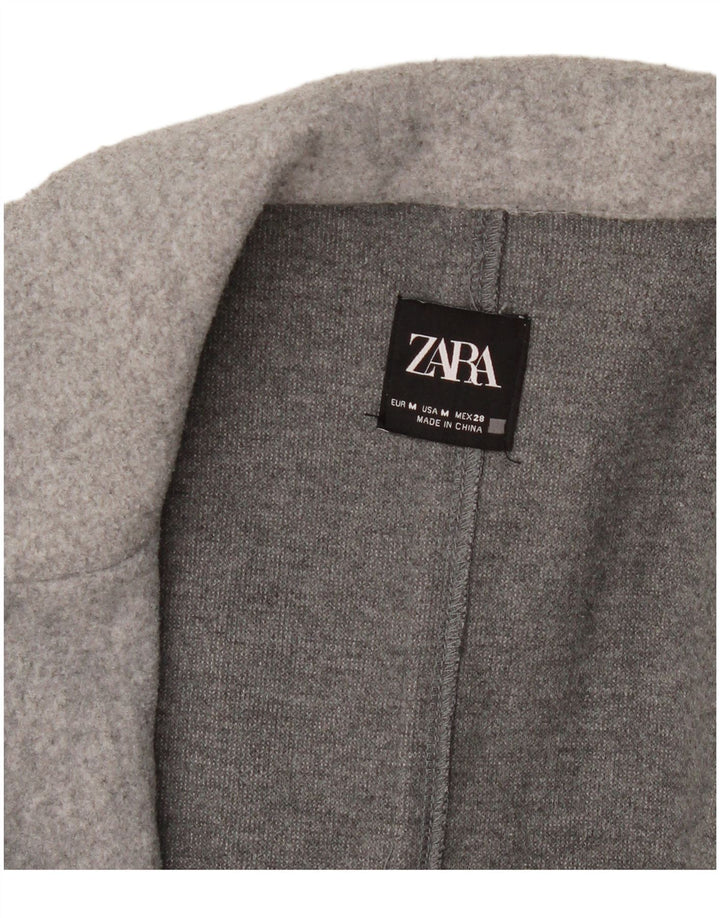 Zara Womens Open Coat UK 14 Medium Grey