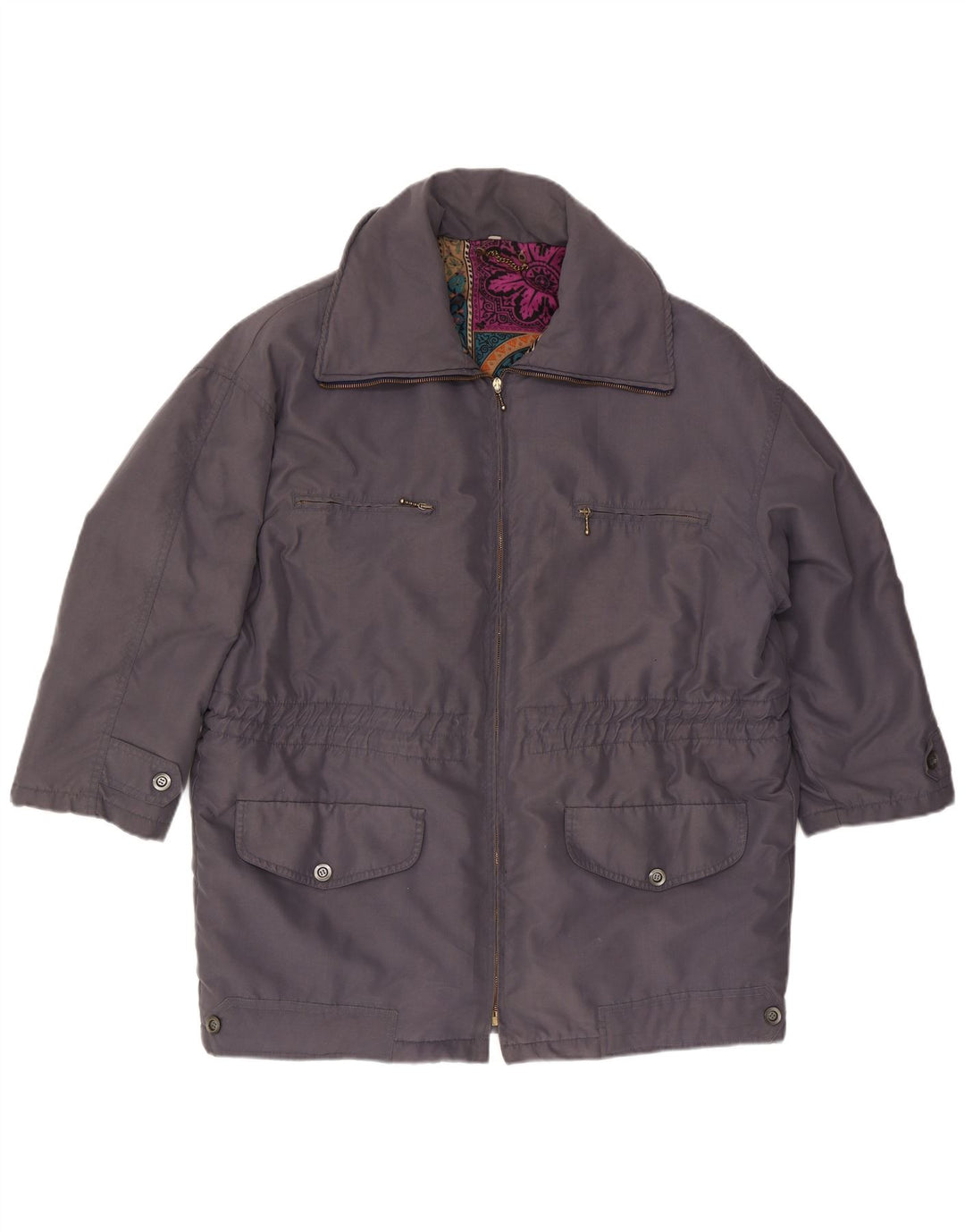 Vintage Kvinder Utility Jacket UK 16 Large Grå