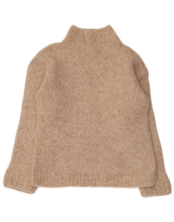 Sweaty Betty Womens Turtle Neck Jumper Sweater UK 10 Small Beige Flecked