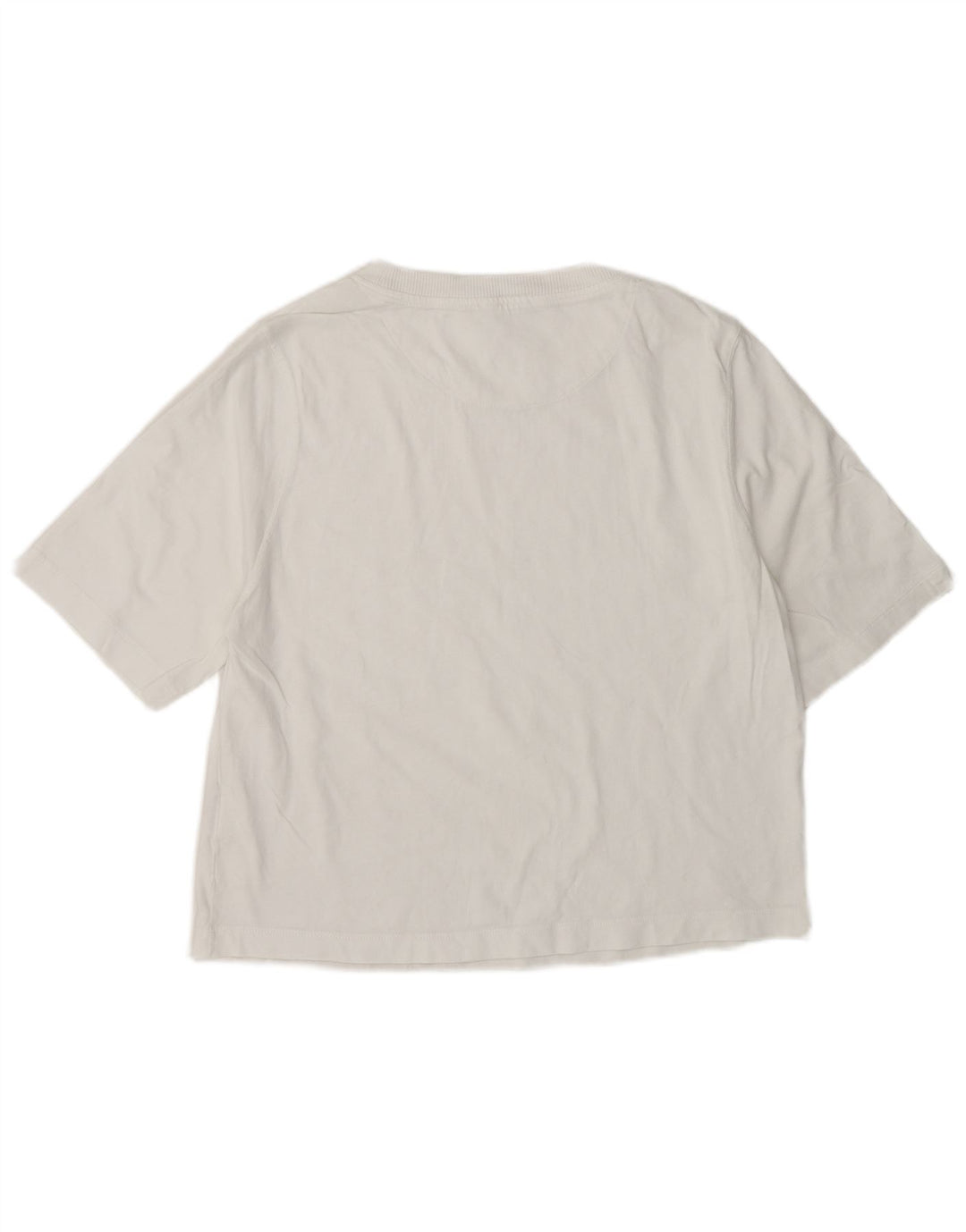 Benetton Dame T-Shirt Top UK 14 Medium Hvid Bomuld