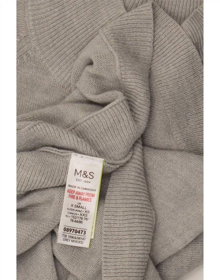Marks & Spencer Dame Turtle Neck Jumper Sweater UK 6 XS Grå