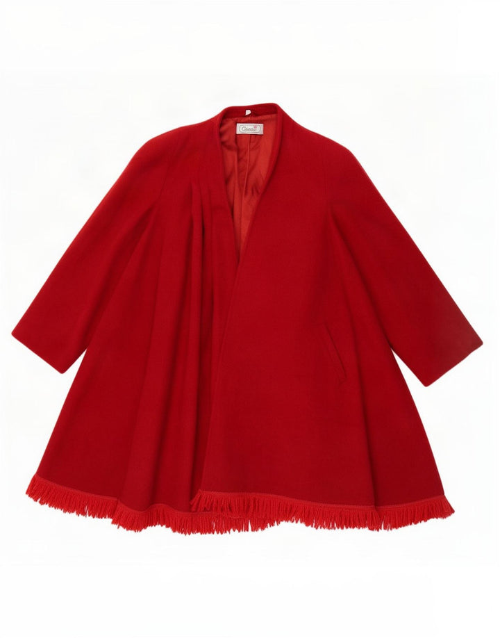 Civas Womens Open Cape Coat UK 10 Lille Rød Uld