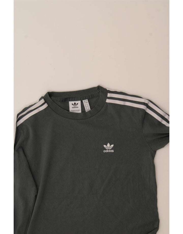 ADIDAS Womens Top Long Sleeve UK 8 Small Grey Cotton Vintage Adidas and Second-Hand Adidas from Messina Hembry 