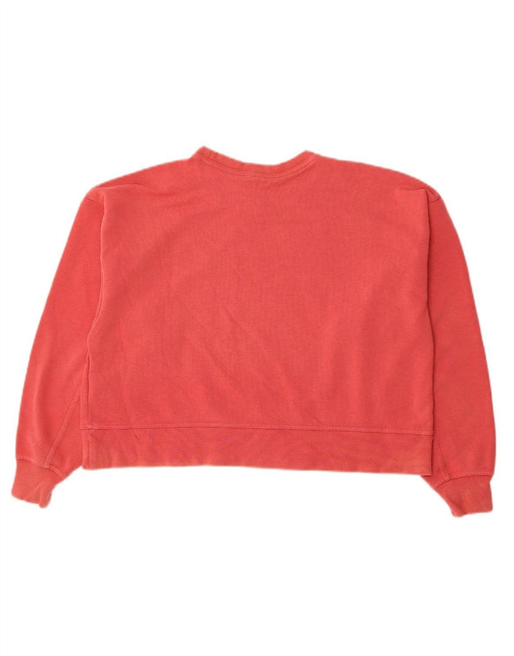 NIKE Womens Dri Fit Oversized Crop Sweatshirt Jumper UK 10 Small Pink