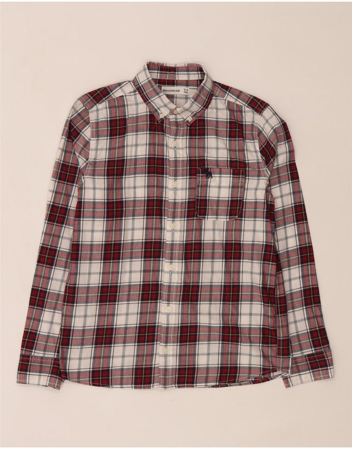 Abercrombie & Fitch drenge flannel skjorte 13-14 år rød ternet bomuld