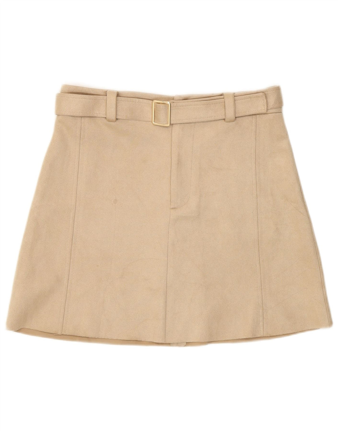 Zara Dame Mininederdel Medium W28 Beige Polyester