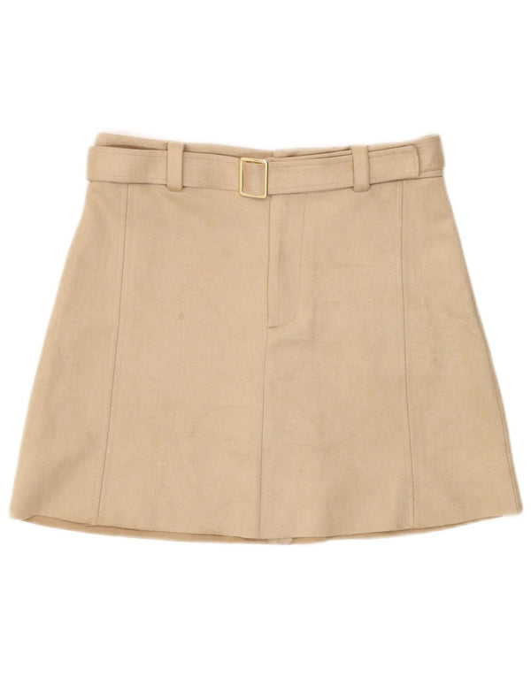 Zara Dame Mininederdel Medium W28 Beige Polyester