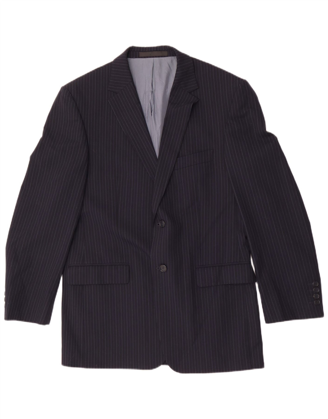 Marks & Spencer Dame Blazer Jacket UK 40 Medium Navy Blue Pinstripe