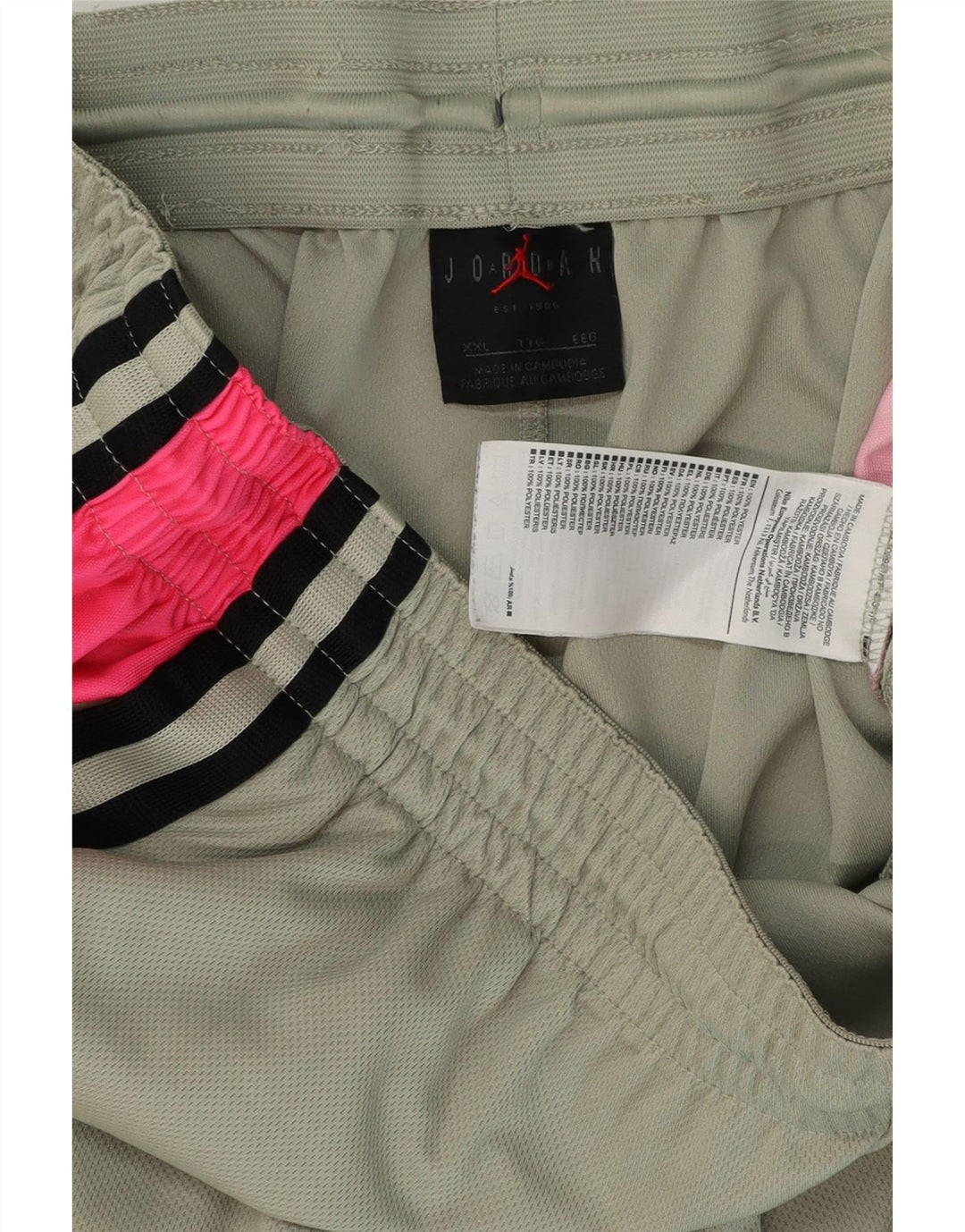 Jordan Herre grafiske sportsshorts 2XL Grå Colourblock Polyester