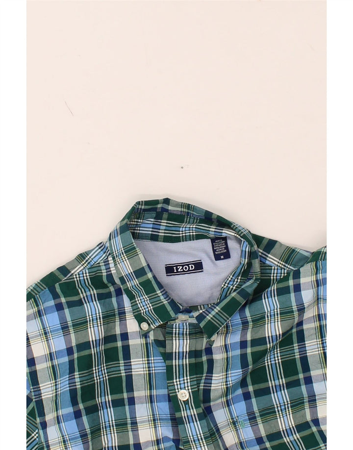 IZOD Mens Short Sleeve Shirt Medium Green Check Cotton Vintage Izod and Second-Hand Izod from Messina Hembry 