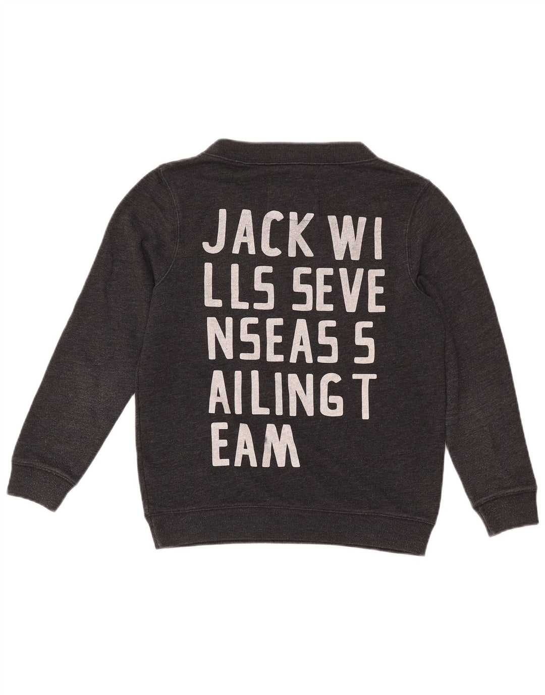 JACK WILLS Dame Grafisk Oversized Sweatshirt Jumper UK 8 Lille Grå