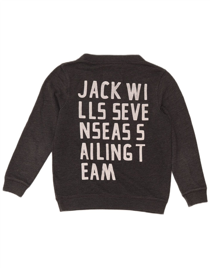 JACK WILLS Dame Grafisk Oversized Sweatshirt Jumper UK 8 Lille Grå