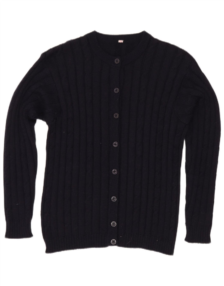 Vintage dame cardigan sweater UK 12 Medium Navy Blue