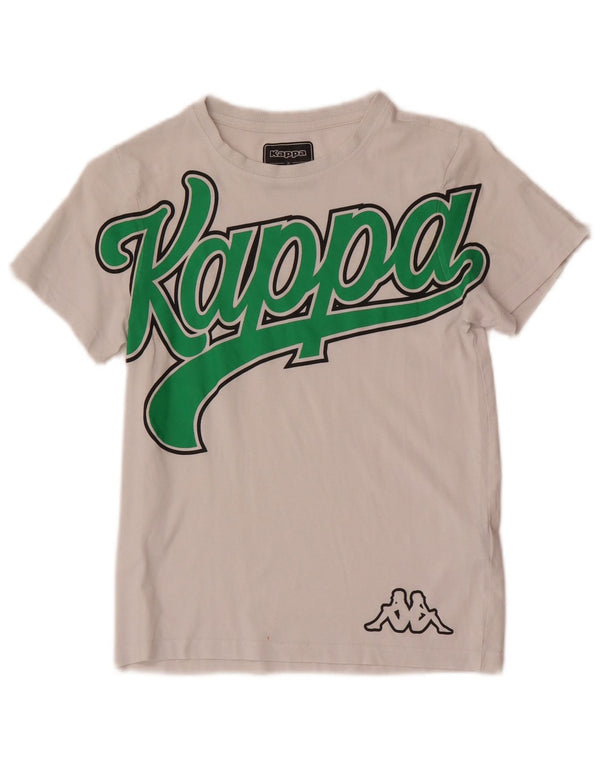 Kappa Boys Grafisk T-Shirt Top 9-10 År Hvid Bomuld