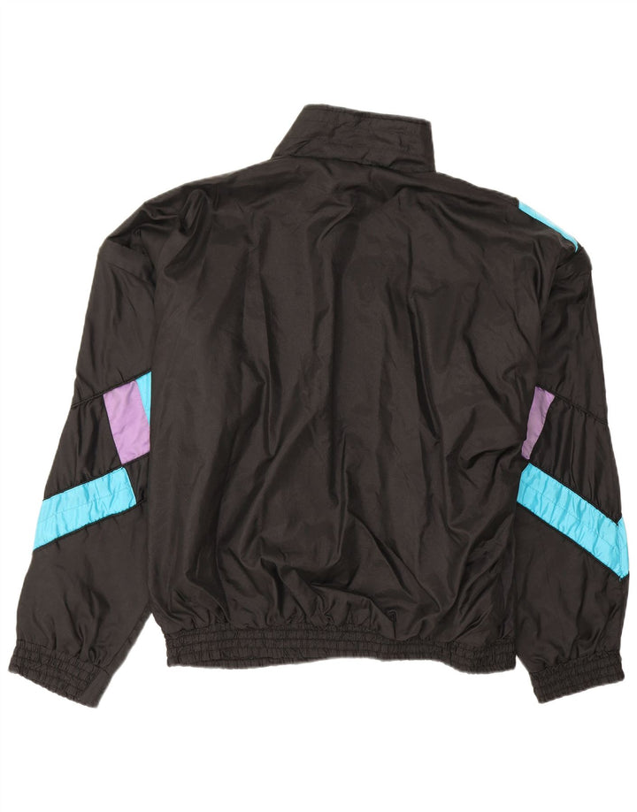 Vintage træningsdragt til mænd Topjakke XL Sort Colourblock Polyamid