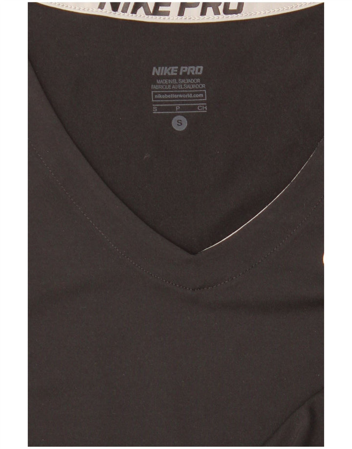Nike Dame Dri Fit T-Shirt Top UK 8 Lille Sort
