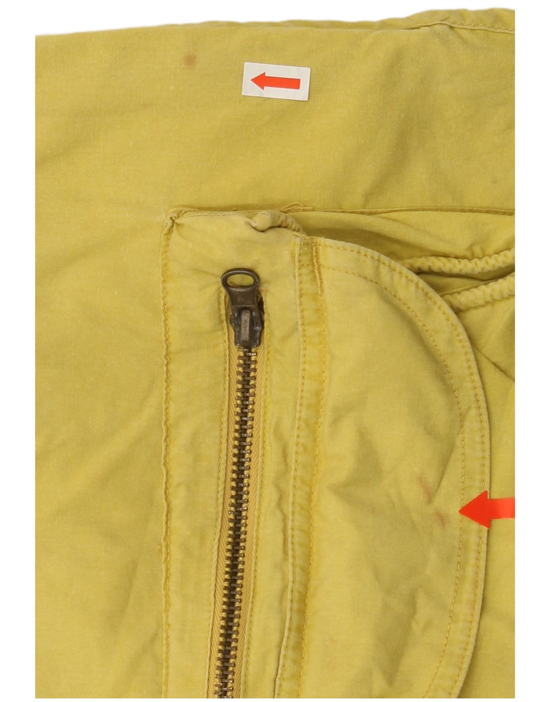 JAMES DILLON Mens Utility Gilet UK 40 Large Yellow Cotton