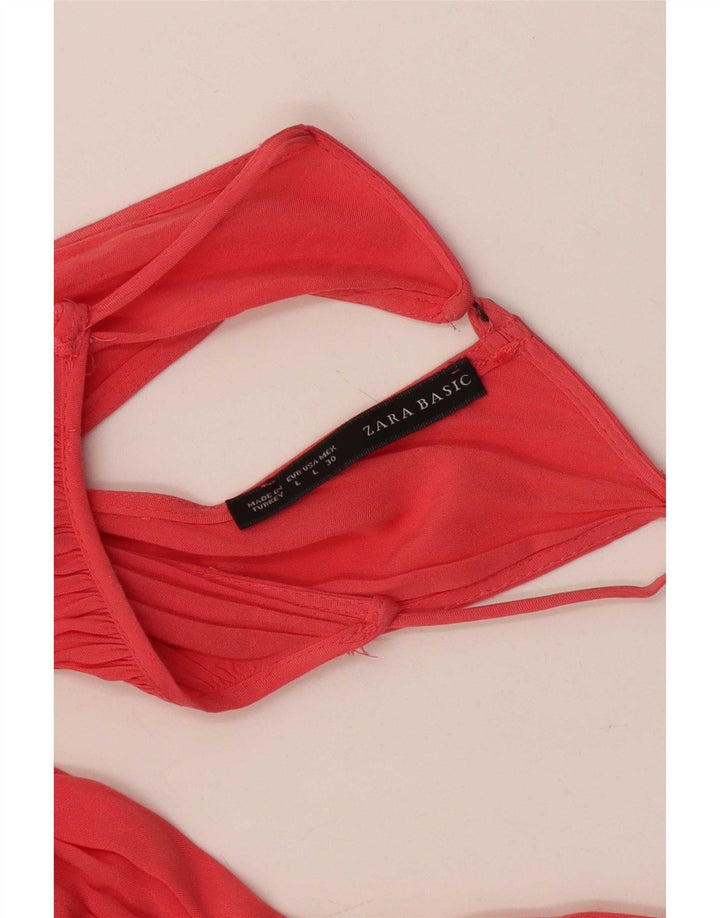 Zara Halter Dress UK 14 Large Pink