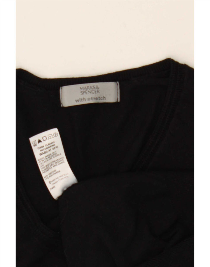 Marks & Spencer Dame V-hals sweater UK 12 Medium Sort