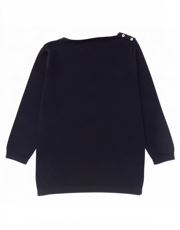 Massimo Dutti Dame Boat Neck Jumper Sweater UK 12 Medium Navy Blue