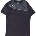 PUMA Mens T-Shirt Top Medium Navy Blue Colourblock Polyester