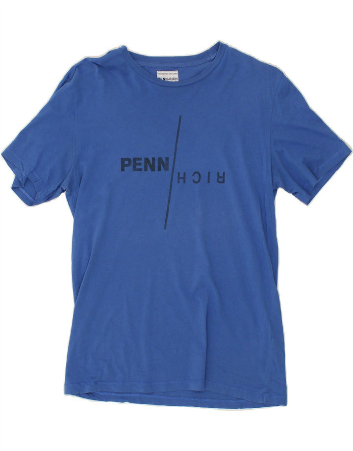 WOOLRICH Mens Penn-Rich Graphic T-Shirt Top Small Blue Cotton Vintage Woolrich and Second-Hand Woolrich from Messina Hembry 