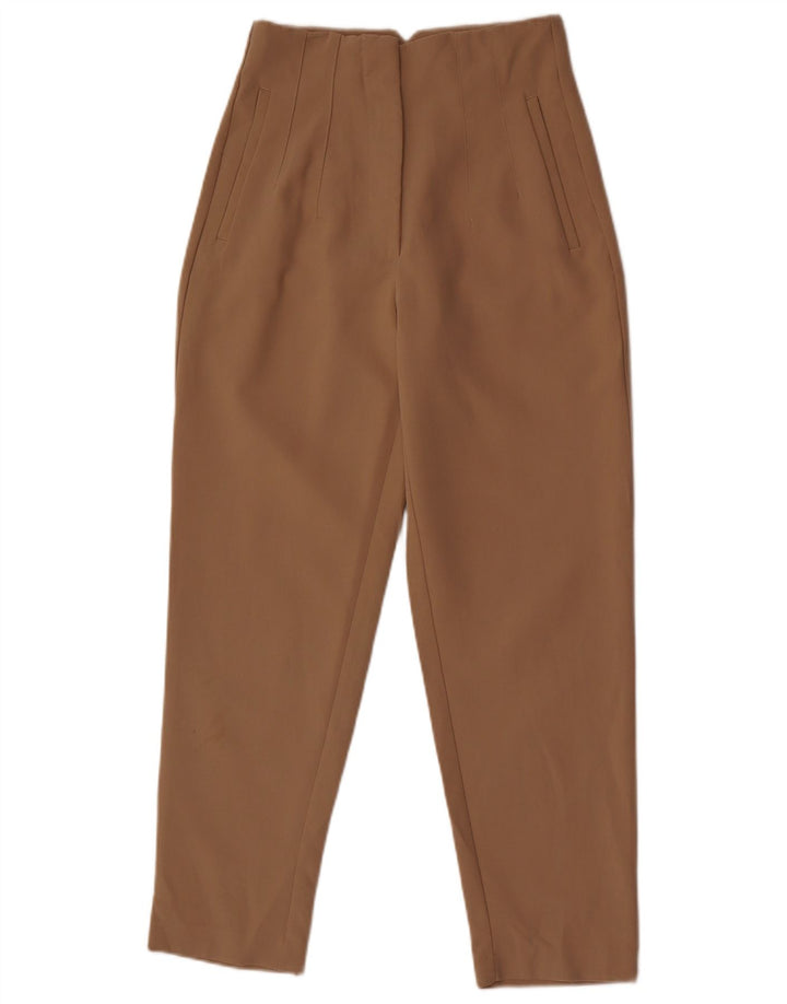 Zara bukser med høj talje til kvinder Small W26 L27 Beige polyester