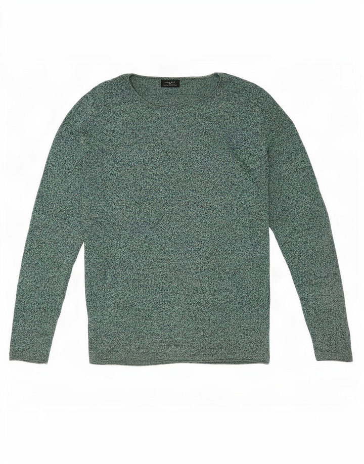 Zara Herre Boat Neck Jumper Sweater Large Grøn Flecked