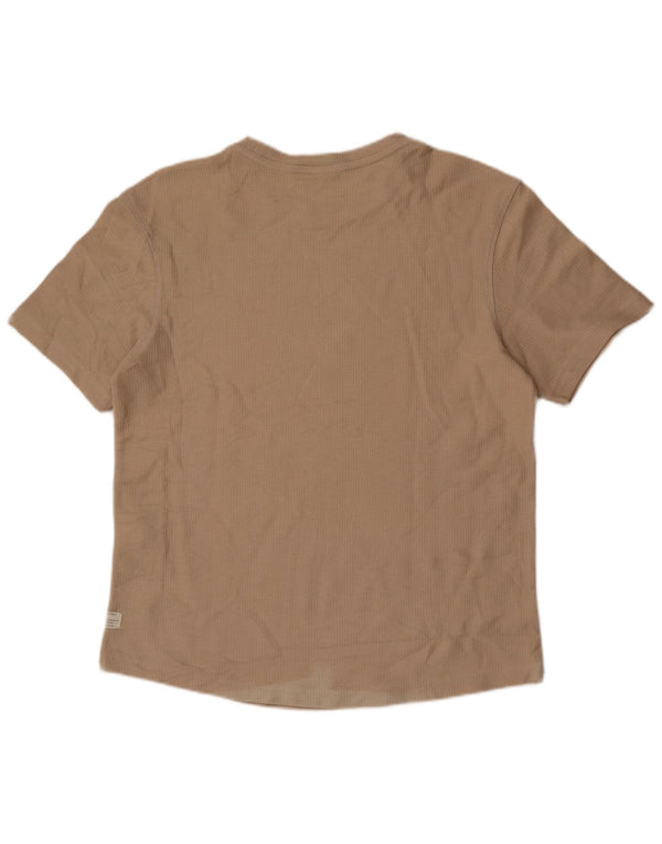 Zara Herre T-shirt Top Medium Beige Bomuld
