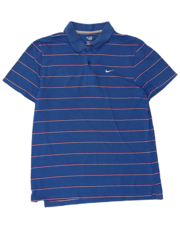 Nike Polo Shirt til mænd UK 38/40 Medium Blue Striped