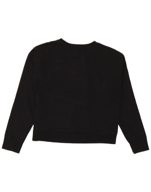 Converse Dame Grafisk Oversized Sweatshirt Jumper UK 10 Lille Sort