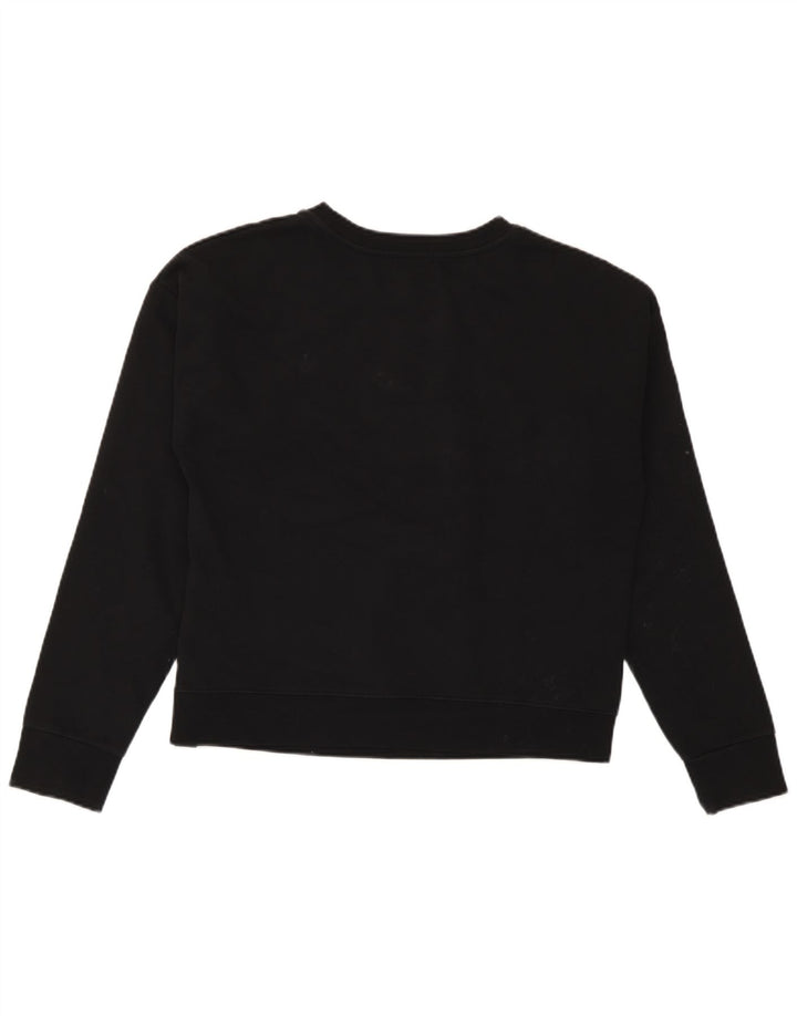 Converse Dame Grafisk Oversized Sweatshirt Jumper UK 10 Lille Sort