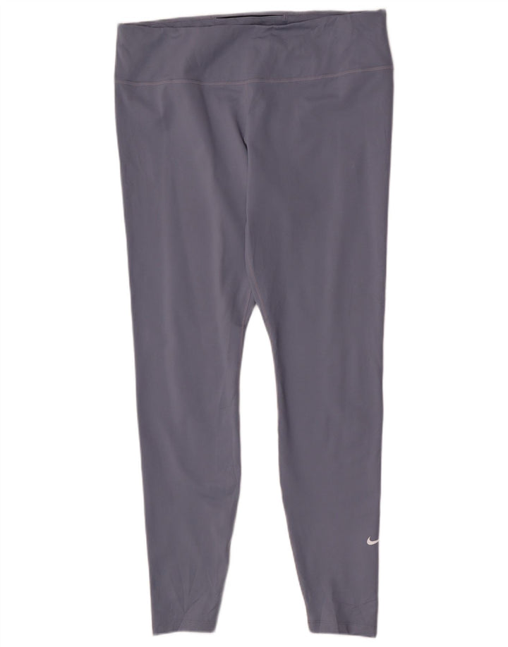 Nike Dame Leggings UK 18 XL Blå Polyester Sports