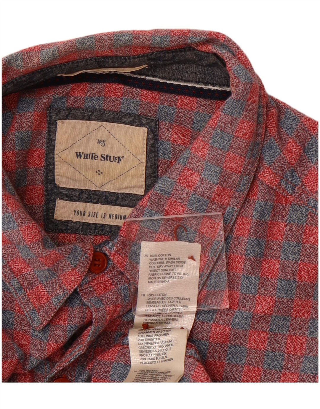 White Stuff Herre Flanell Shirt Medium Rød Gingham Bomuld