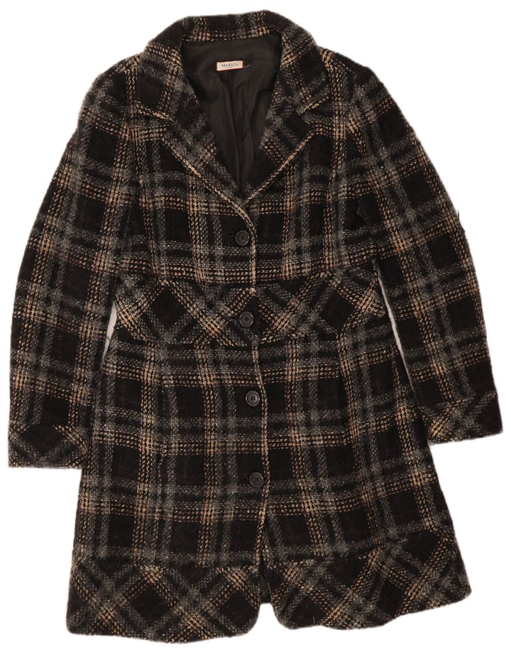 Max & Co. Overfrakke til kvinder UK 12 Medium Sort Plaid
