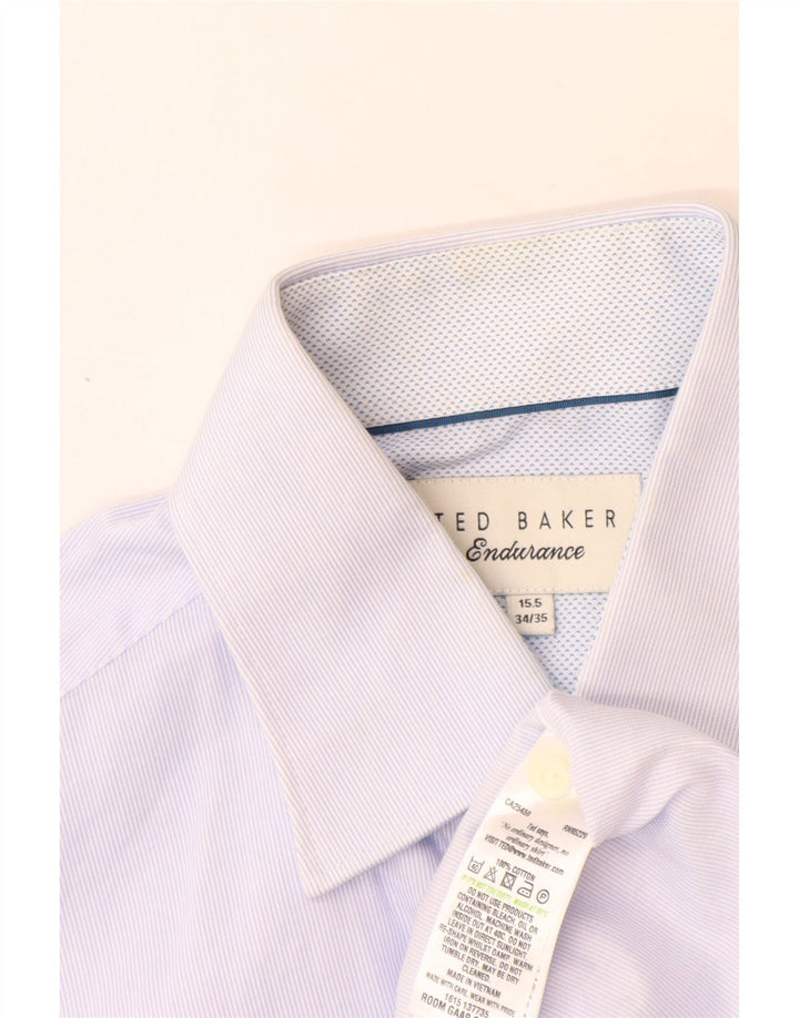 Ted Baker Herreskjorte str. 15 1/2 Medium Blue Pinstripe Cotton