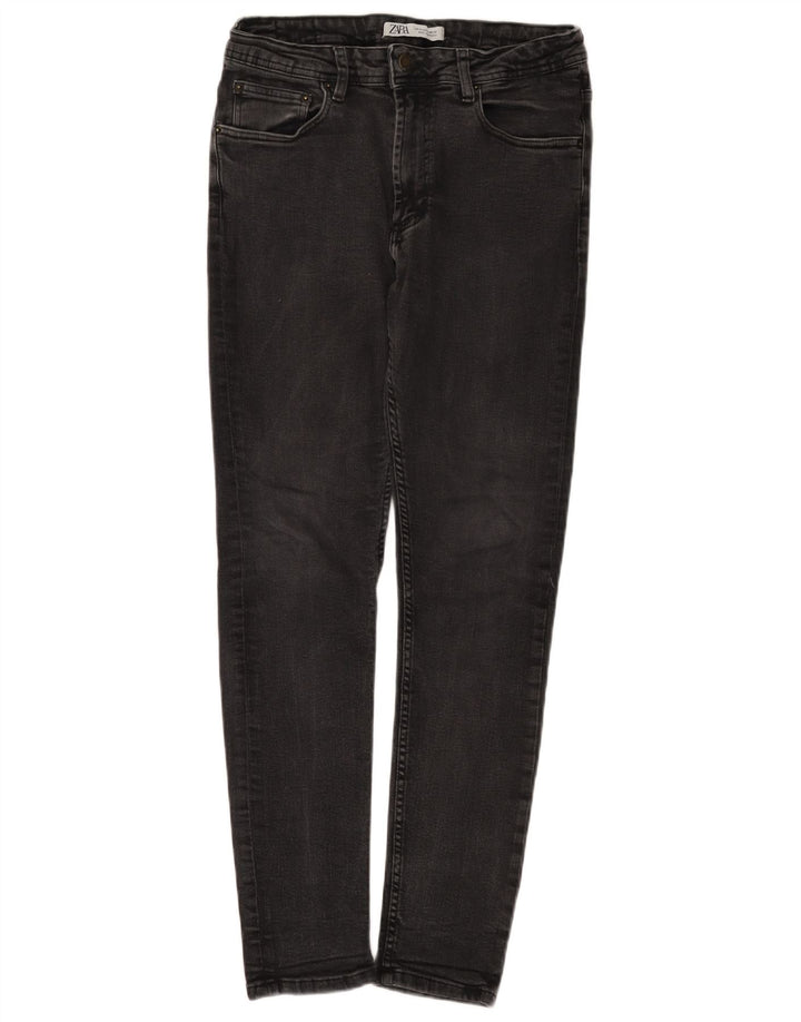 Zara Dame Slim Jeans EU 42 Large W32 L29 Sort Bomuld