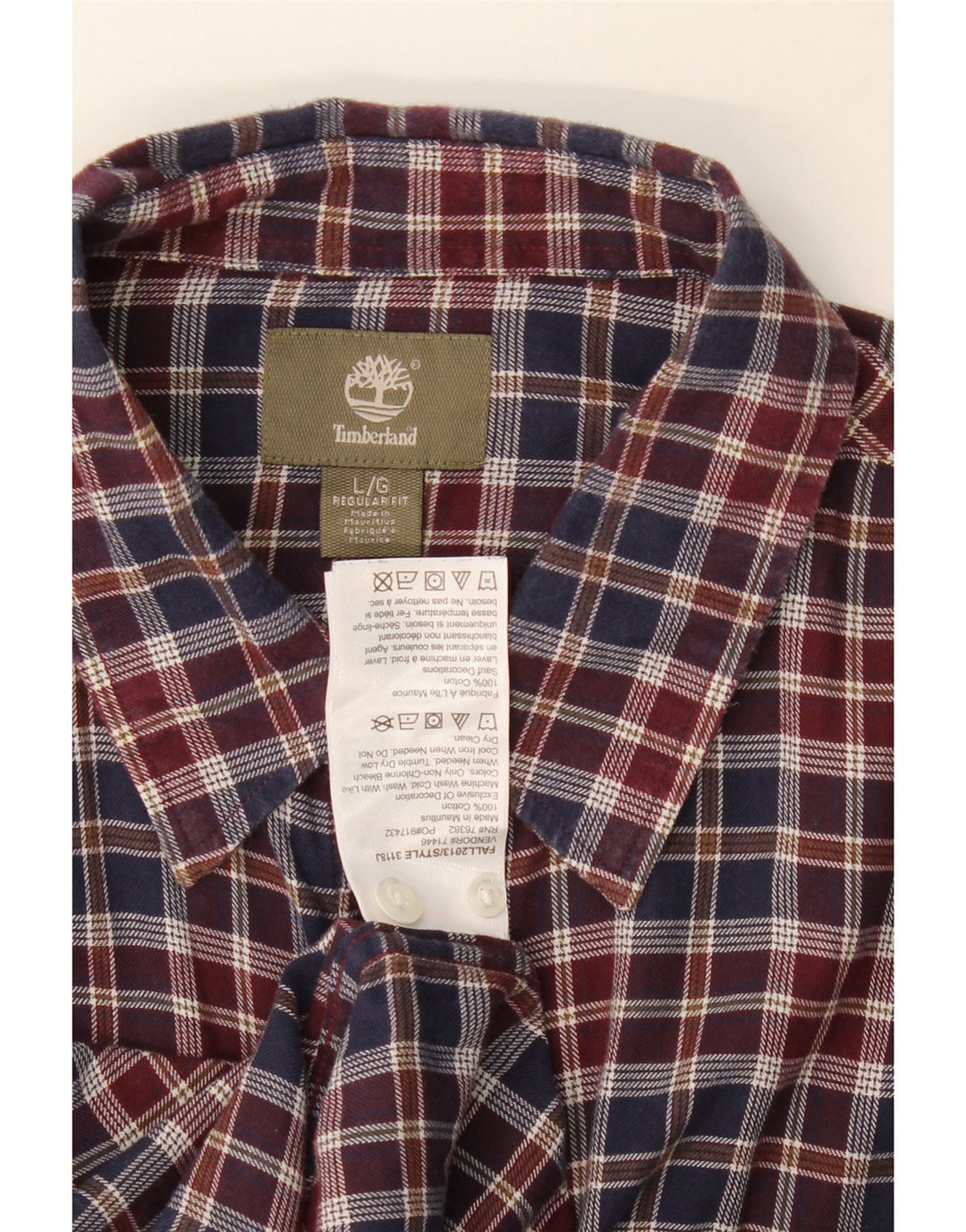 Timberland Herre Regular Fit Flannel skjorte Stor Bourgogne ternet bomuld