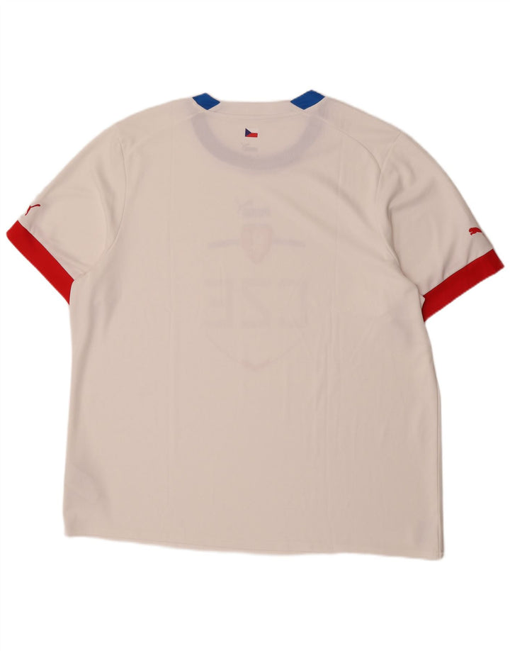 Puma Herre Ferrari Grafisk T-Shirt Top 3XL Hvid Colourblock Polyester